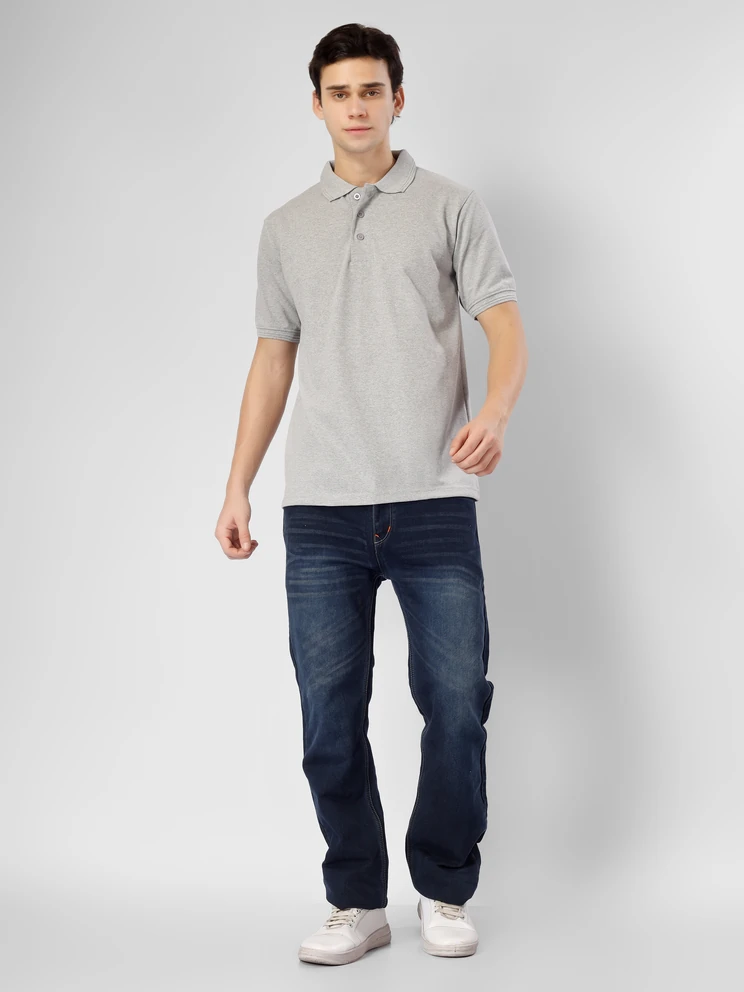 Grey Cotton Polo