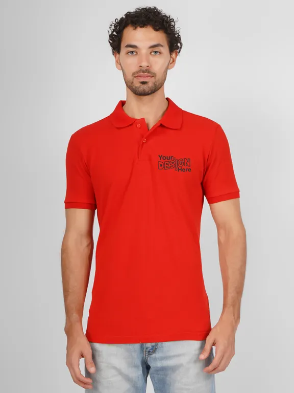 Red Cotton Polo