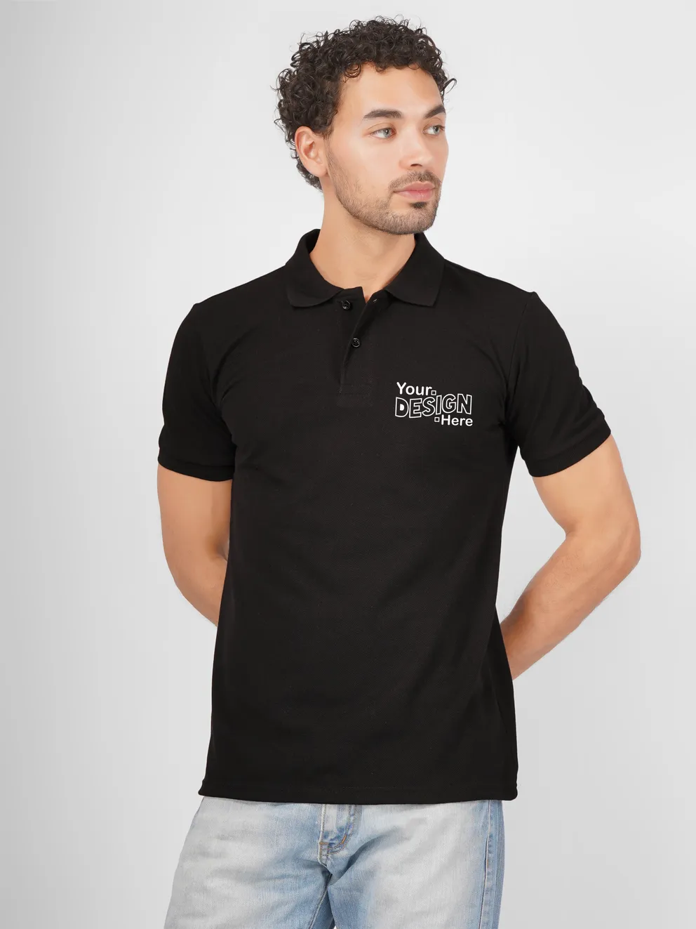 Black Cotton Polo