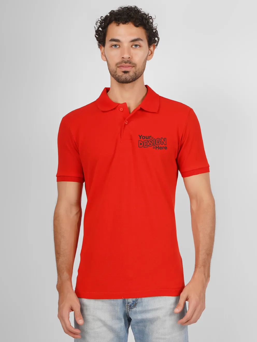 Red Cotton Polo